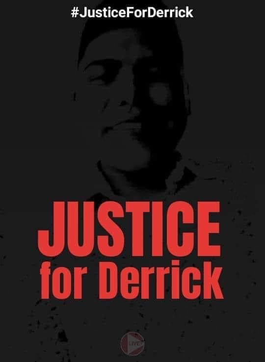 justice for derrick uh corozal belize graphic